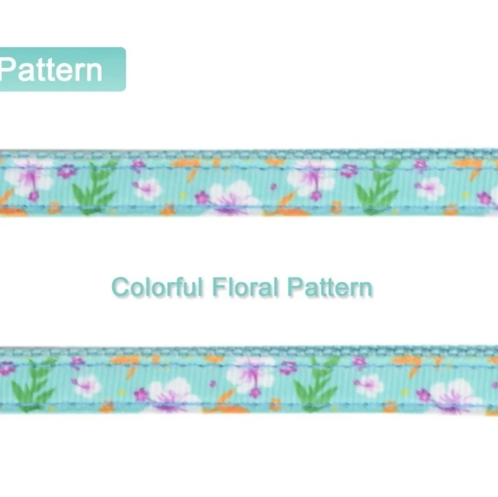 Cat Harness and Leash Set Adjustable H-Style Harness Floral Pattern